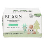 Kit&amp;Kin, couches jetables biodégradables, taille 2 Midi, 4-8 kg, 38 pièces