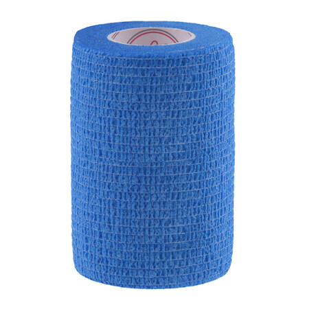 5E, Cohesief verband Non-Woven Economic, latex, blauw, 7,5 cm x 4,5 m