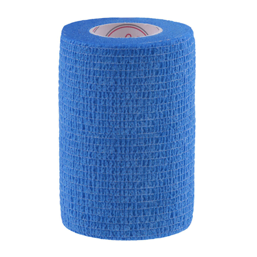 5E, Cohesief verband Non-Woven Economic, latex, blauw, 7,5 cm x 4,5 m