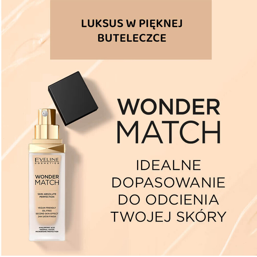 Eveline Cosmetics Wonder Match, lussuoso fondotinta abbinato, n. 45 Honey, 30 ml