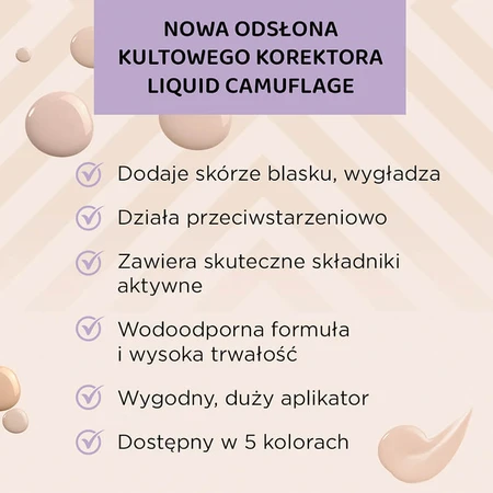 Eveline Cosmetics Liquid Camuflage, wasserfester Abdeckstift mit Hyaluronsäure, Nr. 02, Light Vanilla, 7 ml