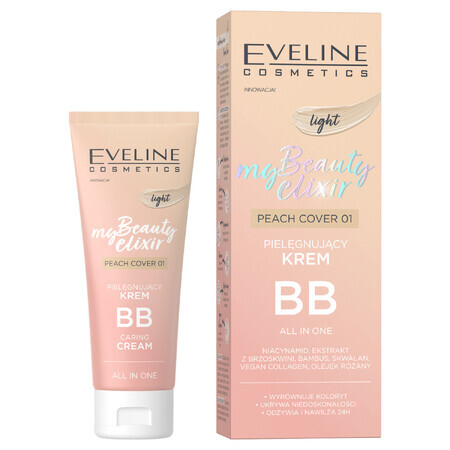 Eveline Cosmetics My Beauty Elixir, crème BB nourrissante, couverture pêche no 01 light, 30 ml