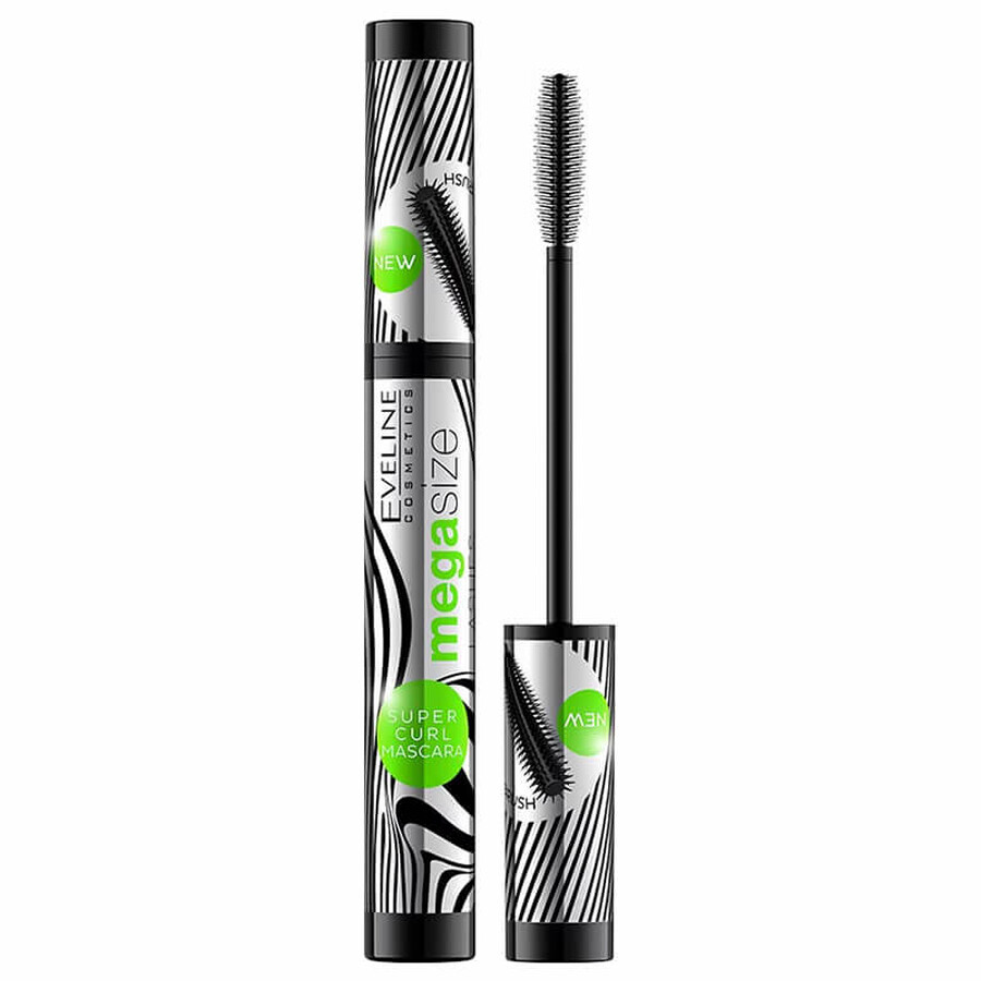 Eveline Cosmetics Mega Size Lashes, lengthening and curling mascara, black, 10 ml