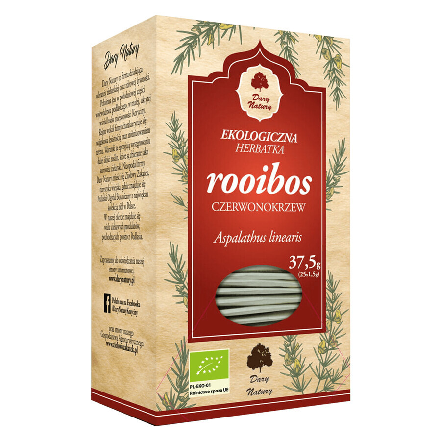 Dary Natury Rooibos Rode Struik, biologische thee, 1,5 g x 25 builtjes