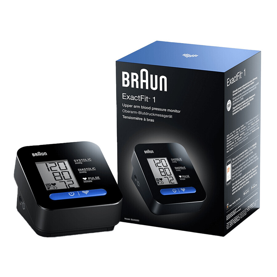 Braun ExactFit 1 BUA5000, tensiomètre automatique pour le bras avec brassard de 22 à 42 cm, noir