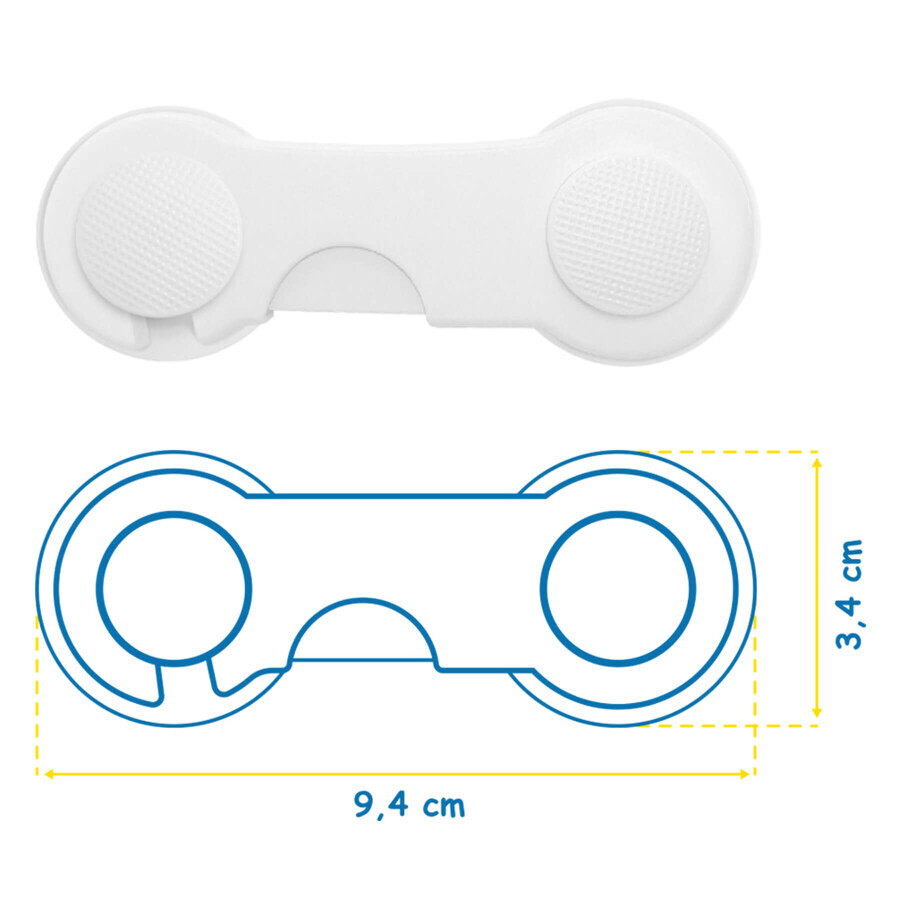 Sipo, bescherming voor kasten en lades, kliksluiting, 6 stuks