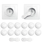 Sipo contact protection set, socket covers, white, 12 pieces