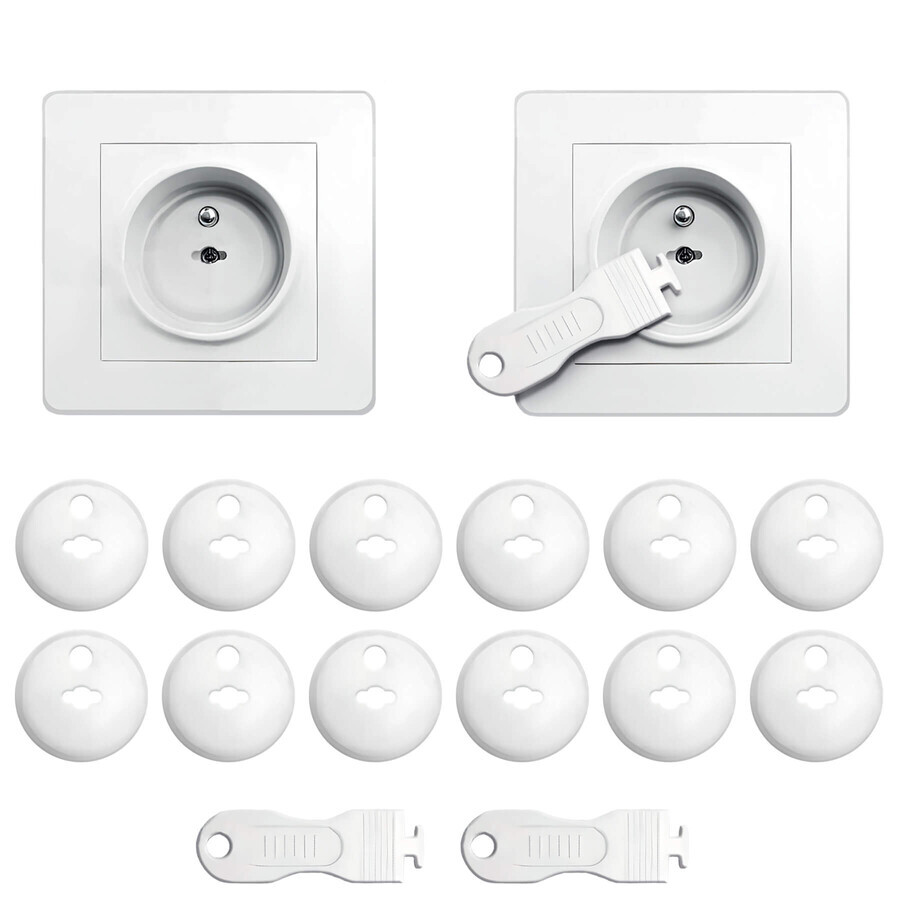 Sipo contact protection set, socket covers, white, 12 pieces