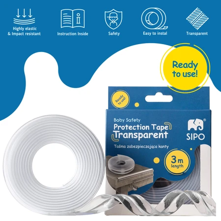 Sipo, protective tape for sharp objects, transparent, 3 meters