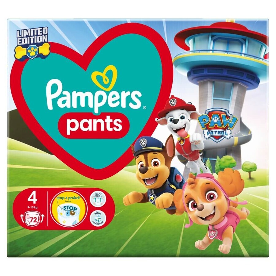 Pampers Pants, Windeln, Psi Patrol, Größe 4, 9-15 kg, 72 Stück