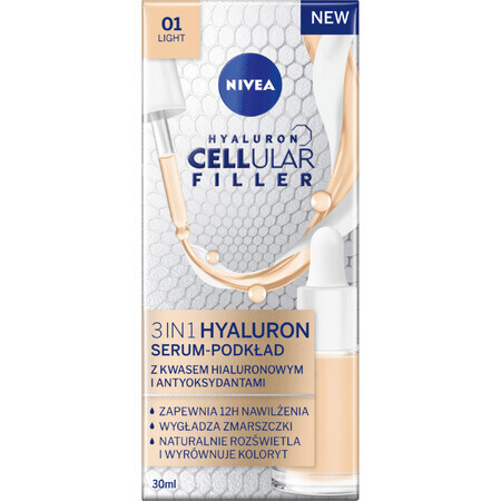 Nivea Hyaluron Cellular Filler 3in1, serum-primer, light color, 30 ml