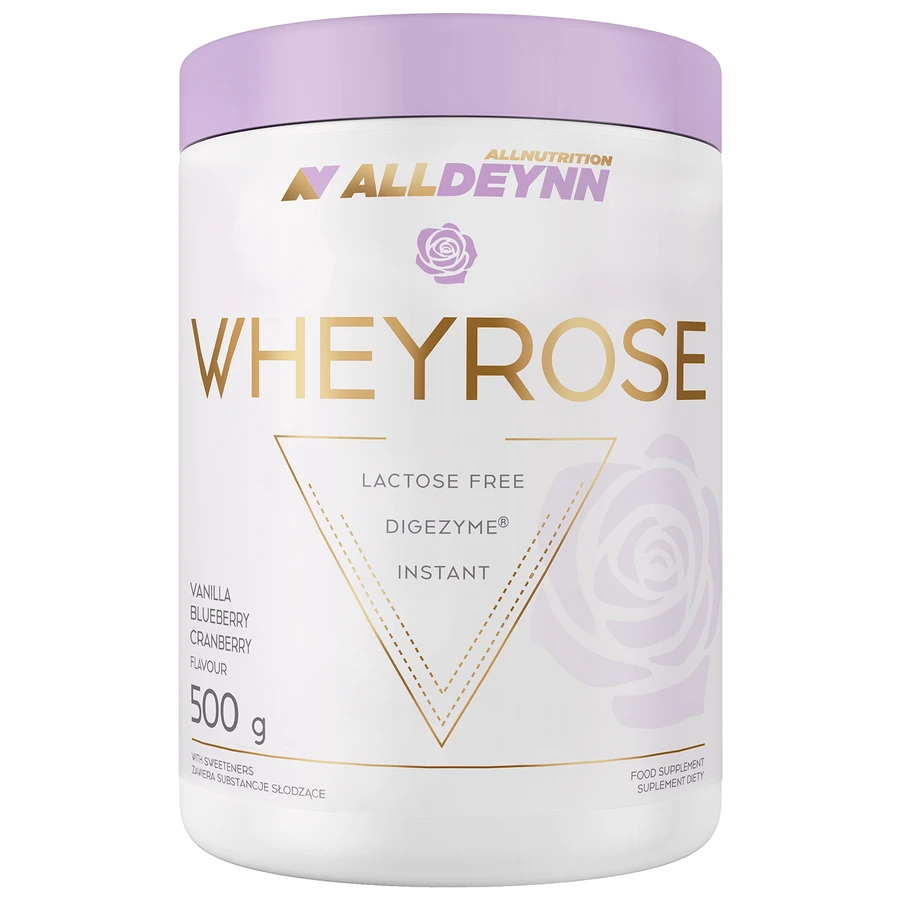 Alldeynn WheyRose Alldeynn WheyRose, vanilla and blueberry flavour with freeze-dried blueberry pieces, 500 g