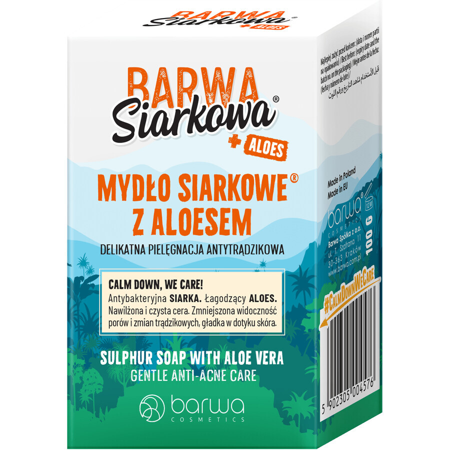 Barwa Siarkowa, zwavelzeep met aloë vera, anti-acne verzorging, 100 g