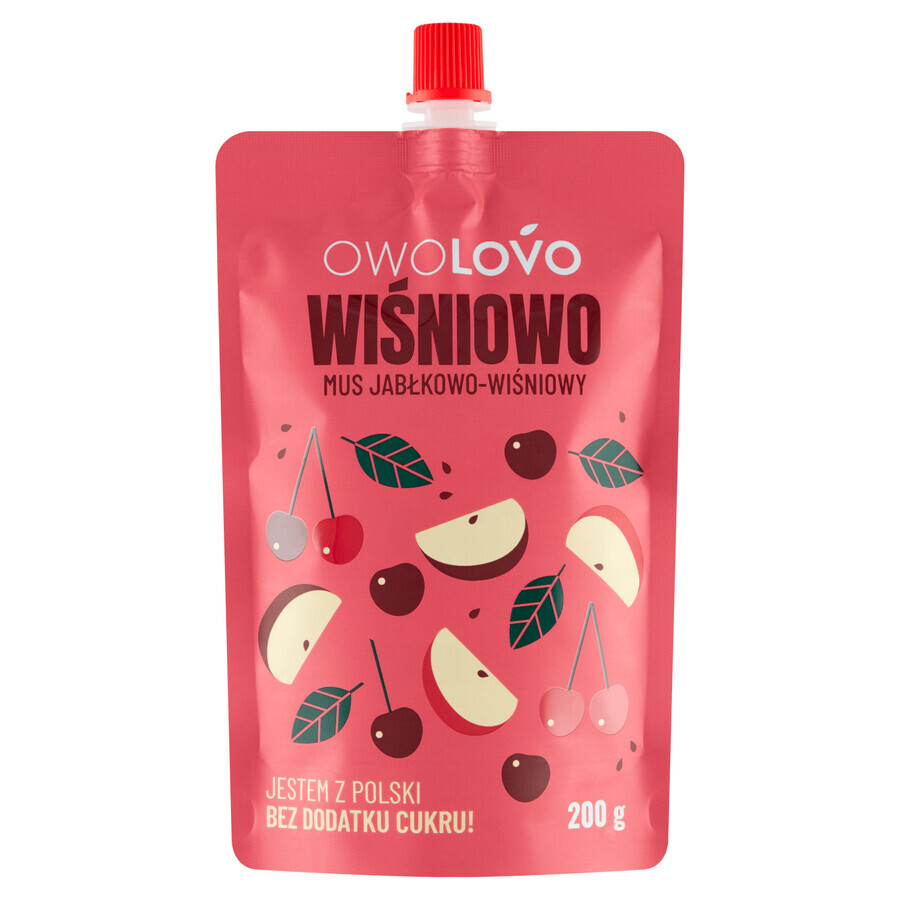 Mousse de cereza y manzana Owolovo en tubo, 200 g