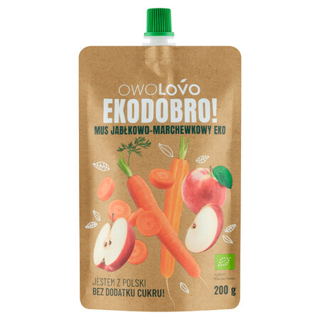 Owolovo Ekodobro! Mousse di mele e carote Eko in tubo, 200 g