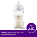 Avent Natural Response, glazen fles met responsieve speen, flow 3, SCY933/01, na 1 maand, 240 ml 