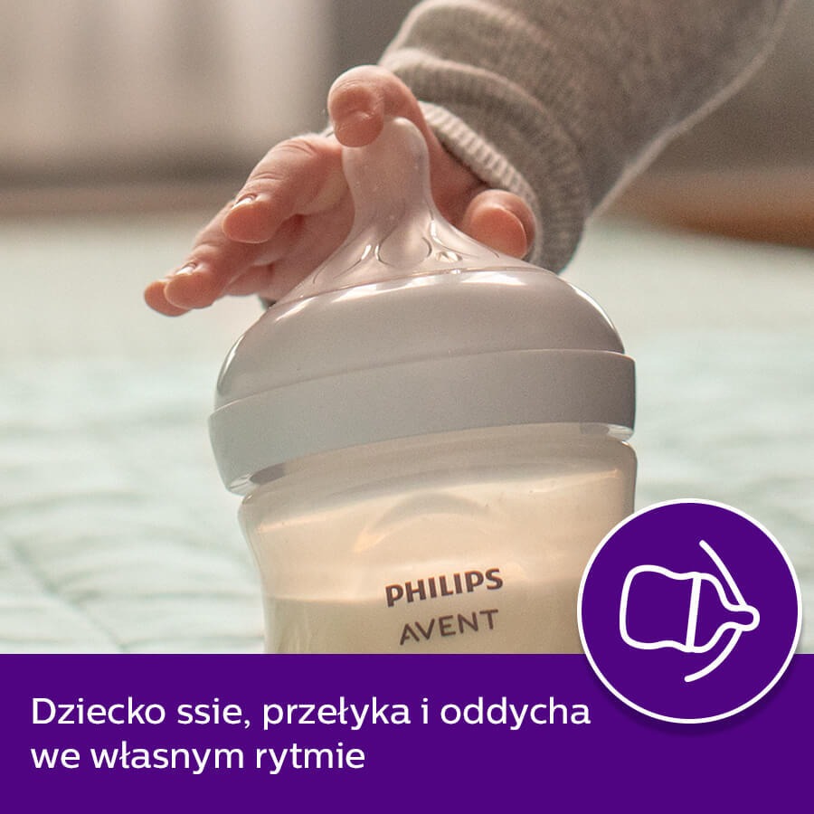 Avent Natural Response Bottle with Reactive Teat, Flow 3, SCY903/01, After 1 Month, 260ml