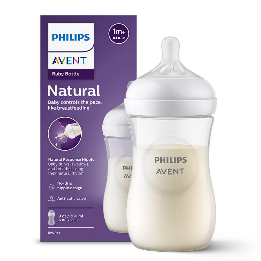 Avent Natural Response Bottle with Reactive Teat, Flow 3, SCY903/01, After 1 Month, 260ml