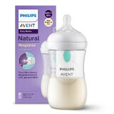 Avent Natural Response, fles met responsieve speen, met AirFree-ventiel, flow 3, SCY673/01, na 1 maand, 260 ml 