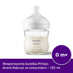 Avent Natural Response, glazen fles met responsieve speen, flow 2, SCY930/01, vanaf de geboorte, 120ml 