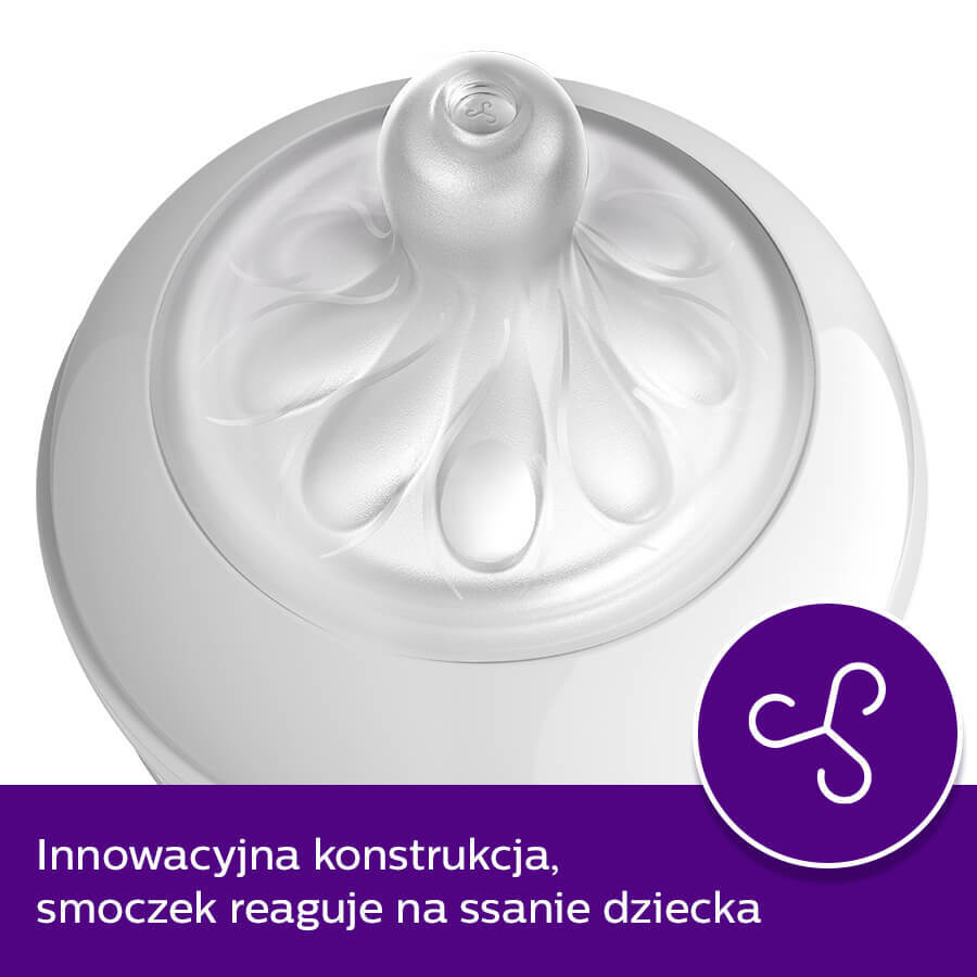 Avent Natural Response, responsieve flessenspeen, flow 3, SCY963/02, na 1 maand, 2 stuks