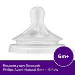 Avent Natural Response, responsieve flessenspeen, voor dikke voeding, SCY966/02, na 6 maanden, 2 stuks