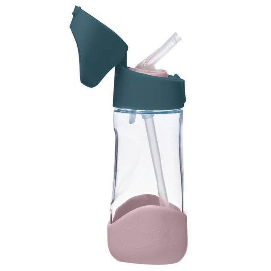 B.Box, water bottle with straw, tritan, baby bottle, Indigo Rose, from 9 months, 450 ml