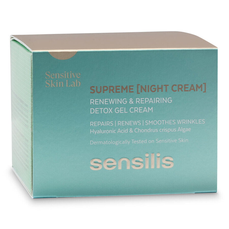 Sensilis Supreme, repairing and rejuvenating night gel-cream, 50 ml