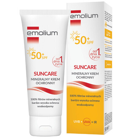 Emolium Suncare Set, mineral protection cream for children from the first day and adults, SPF 50+, 2 x 50 ml + free beach ball