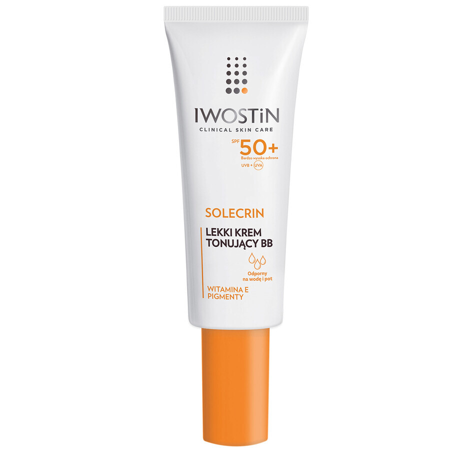 Set Iwostin Solecrin, BB cream, piele sensibilă, SPF 50+, 2 x 30 ml + minge de plajă gratuită