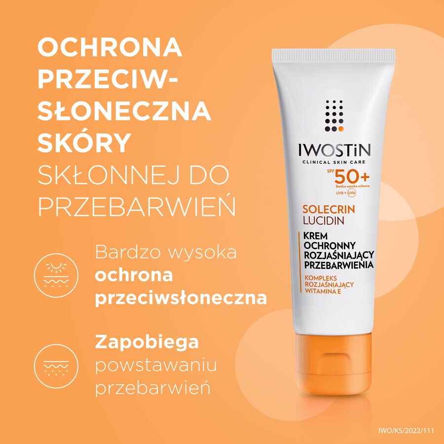 Iwostin Solecrin Lucidin set, beschermende crème verhelderende hyperpigmentatie, SPF 50+, 2 x 50 ml + gratis strandbal