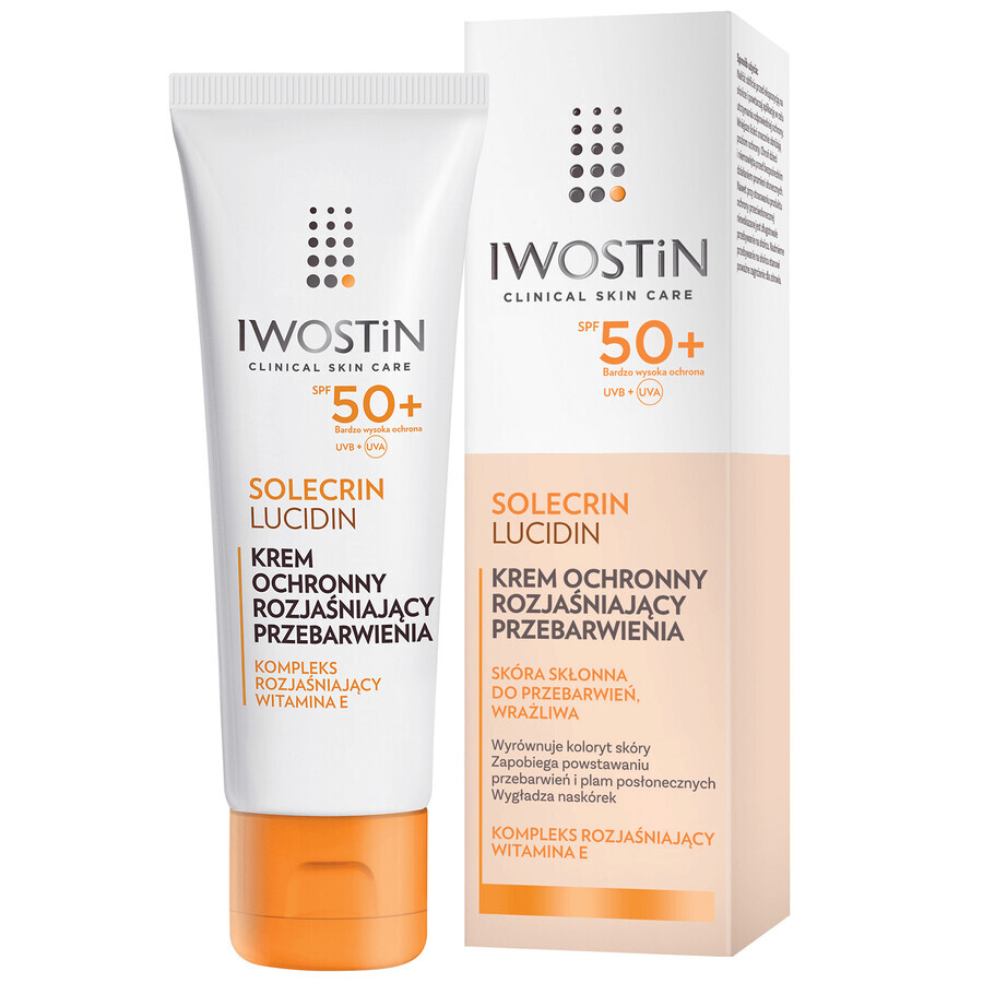 Iwostin Solecrin Lucidin set, beschermende crème verhelderende hyperpigmentatie, SPF 50+, 2 x 50 ml + gratis strandbal