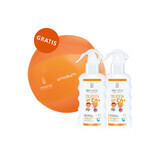 Set Iwostin Solecrin, spray de protecție pentru copii, SPF 50+, 2 x 175 ml + minge de plajă gratuită