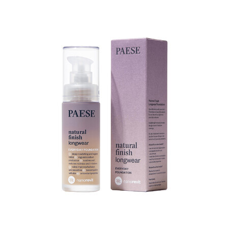 Paese Nanorevit, base de maquillaje de larga duración y acabado natural, 2.5 Beige Arena, 30 ml