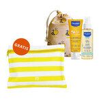 Mustela Sun set, Baby on the go - dry skin, lait solaire, SPF 50, 40 ml + huile de massage, 100 ml + sac cosmétique étanche gratuit