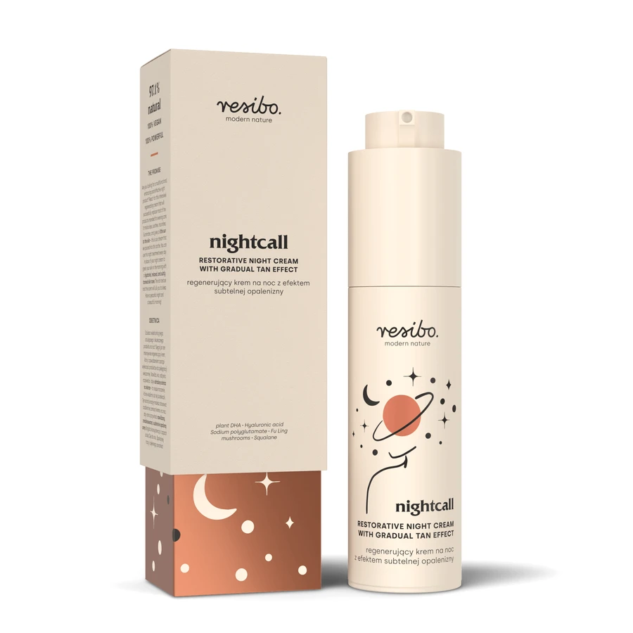 Resibo Nightcall, regenererende nachtcrème met subtiel bruiningseffect, 50 ml
