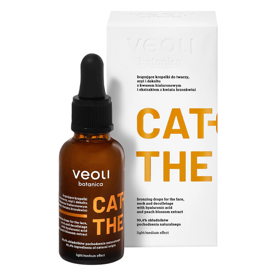 Veoli Botanica Catch the Sun, bronzing druppels voor gezicht, hals en decolleté, 30 ml