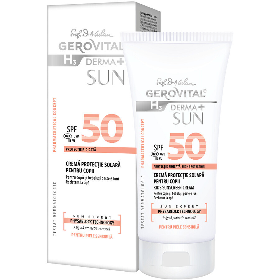 Sun protection cream for children SPF50 Gerovital H3 Derma+ Sun, 100ml, Farmec