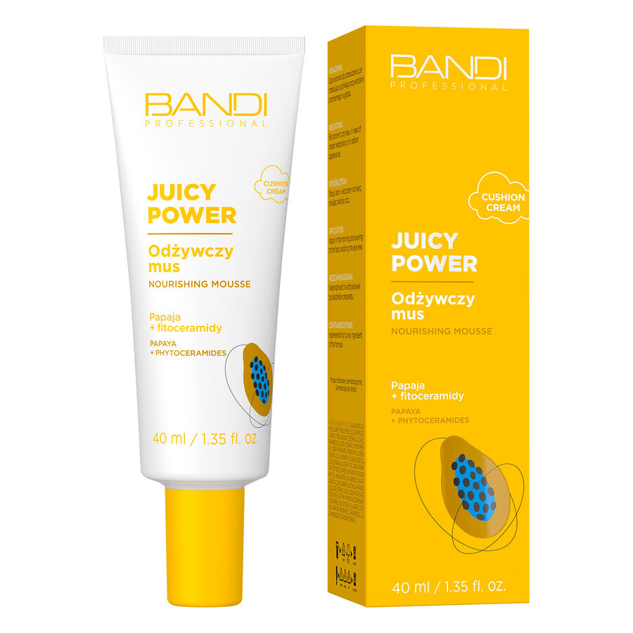 Bandi Juicy Power, mousse viso nutriente, papaya + fitoceramidi, 40 ml