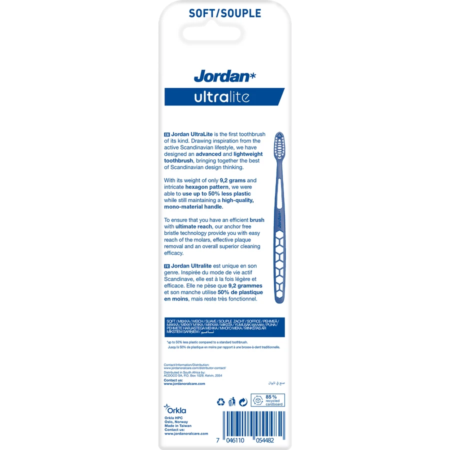 Jordan Ultralite Soft, toothbrush, soft, 2 pieces