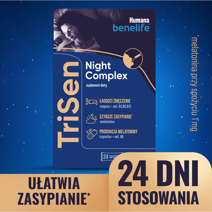 Humana Benelife TriSen Complesso Notte, 2,4 g x 24 bustine