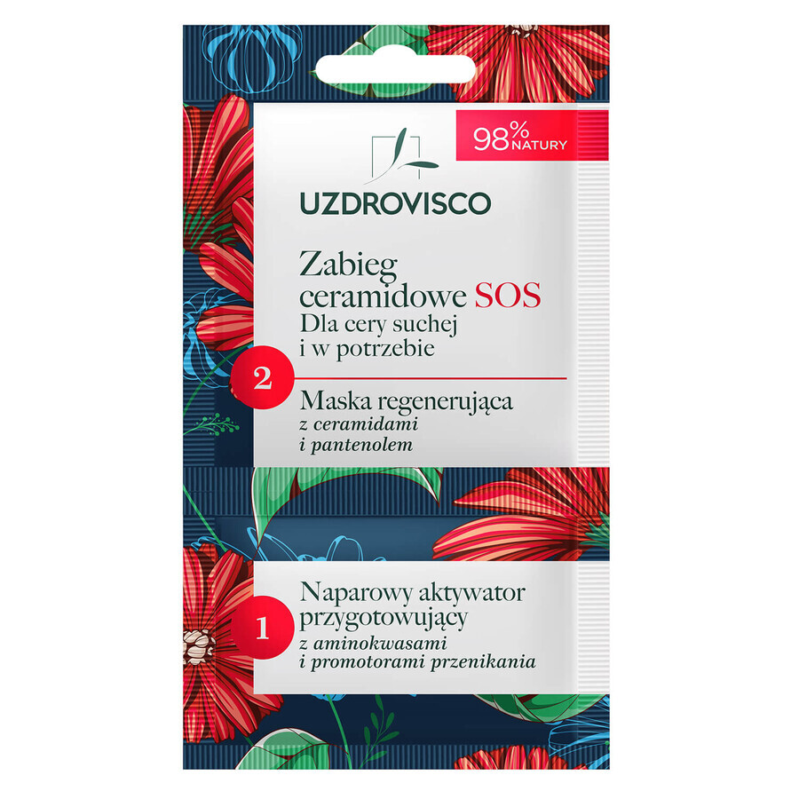 Uzdrovisco Ceramide SOS Behandlung, regenerierende Maske für trockene und bedürftige Haut, 10 ml