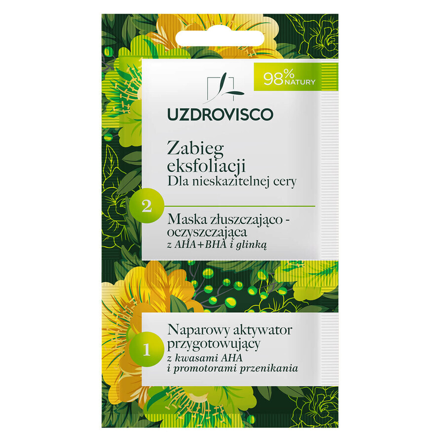 Uzdrovisco Exfoliation Treatment, mască exfoliantă și de curățare pentru o piele perfectă, 10 ml