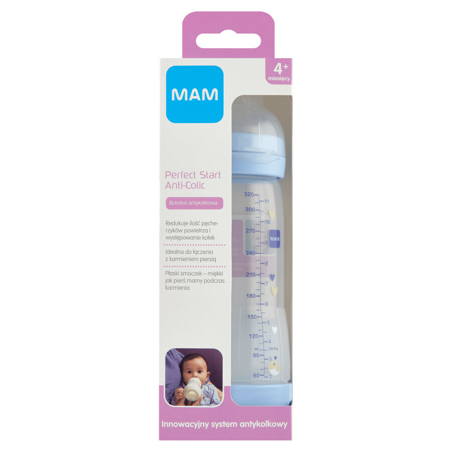 MAM Perfect Start Anti-Colic, anti-colic fles, Better Together, jongen, vanaf 4 maanden, 320 ml