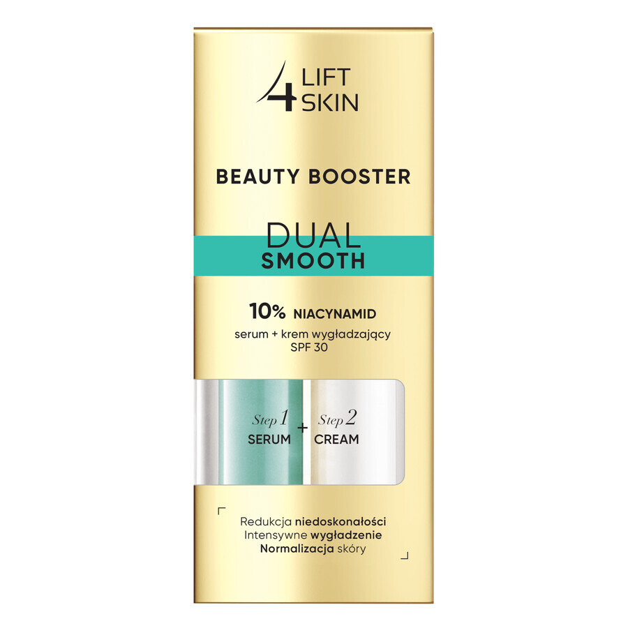 Lift4Skin Beauty Booster Dual Smooth set, 10% niacinamide serum, 15 ml + gladmakende crème, SPF 30, 15 ml