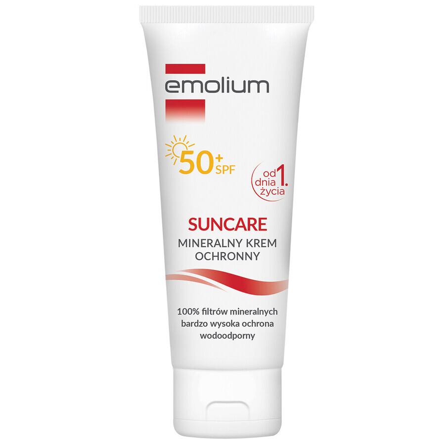 Emolium Suncare, cremă cu protecție minerală pentru copii din prima zi și adulți, SPF 50+, 50 ml + minge de plajă gratuită