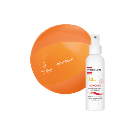 Emolium Suncare, minerale beschermingsspray voor kinderen vanaf dag 1 en volwassenen, SPF 50+, 100 ml + gratis strandbal