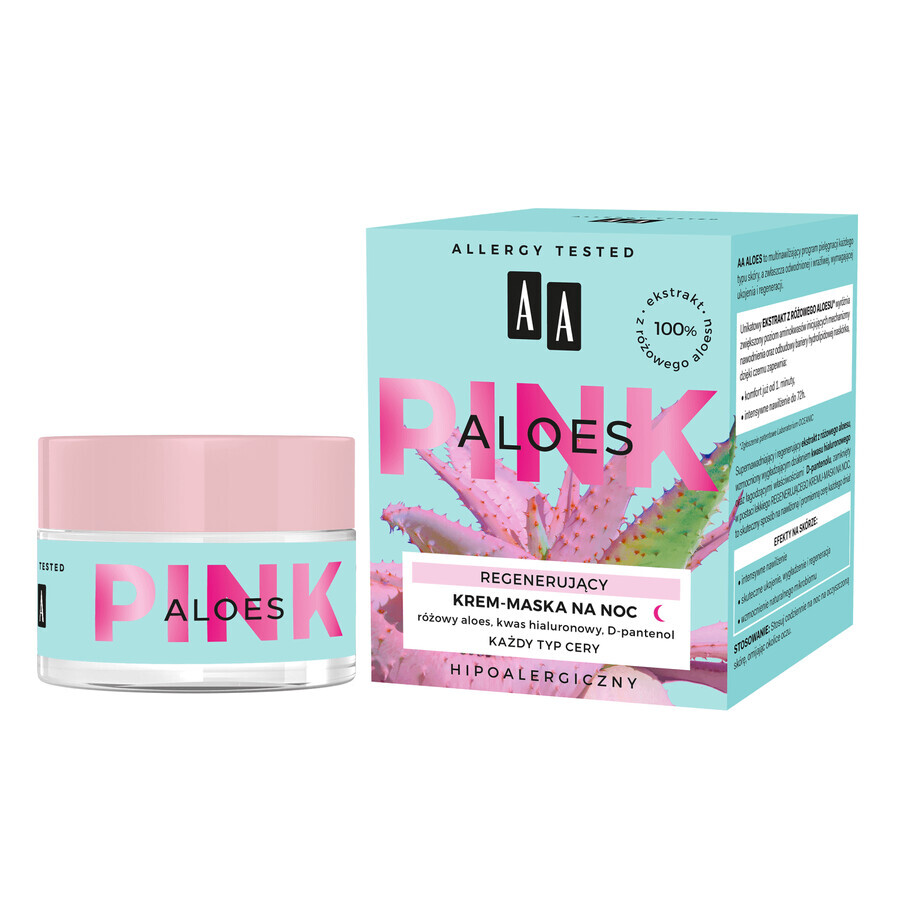 AA Aloë Pink, regenererend nachtcrème-masker, 50 ml