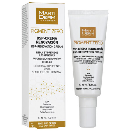 MartiDerm Pigment Zero, crème dépigmentante DSP contre l'hyperpigmentation, crème de nuit, 40 ml