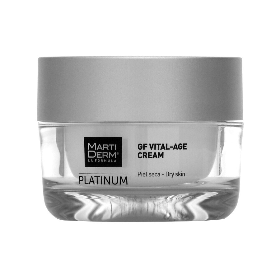 MartiDerm Platinum GF Crema Vital Age, crema revitalizante con efecto iluminador para pieles secas, 50 ml